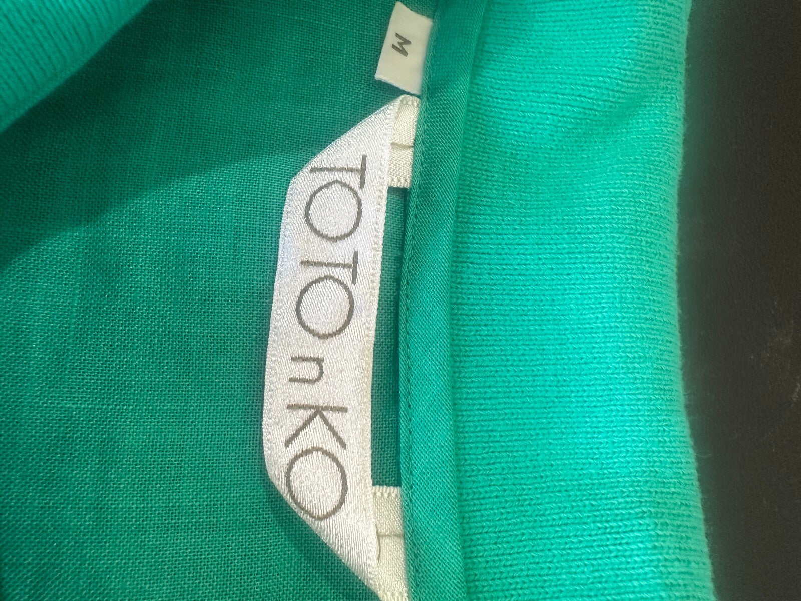 TOTO n KO 100% Linen Teal Button Front Shirt NWT M