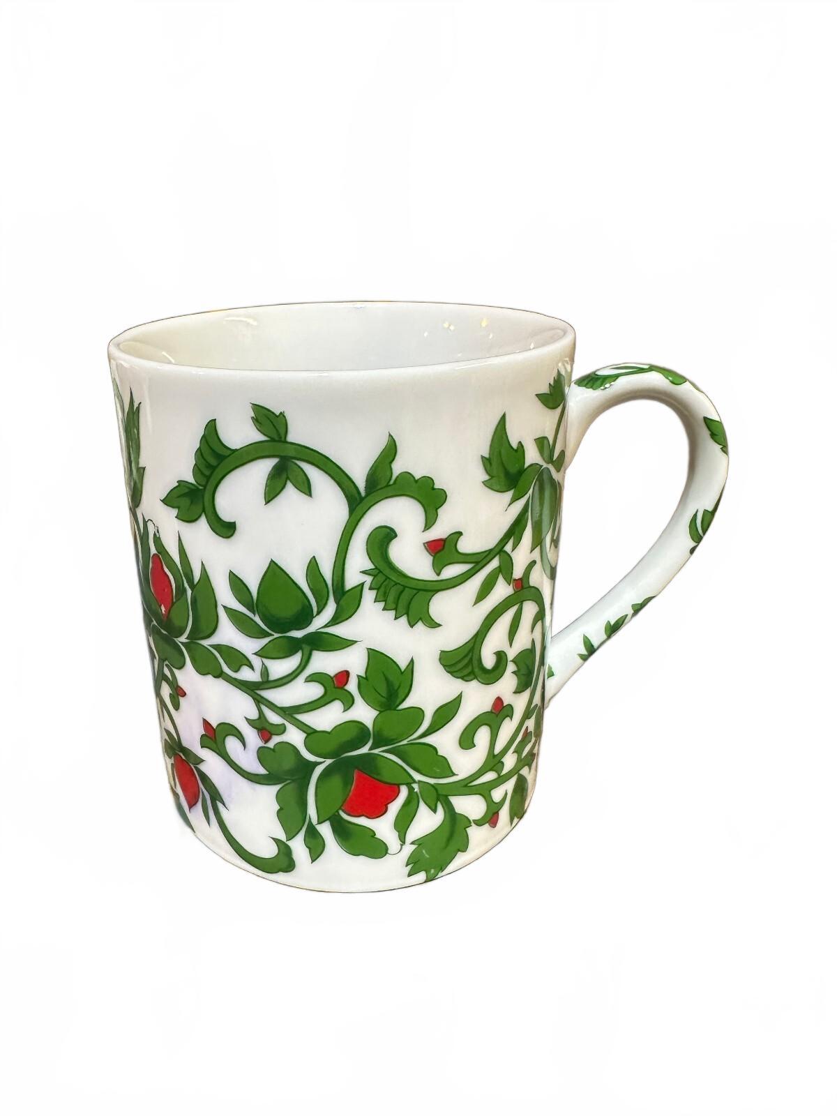 Vintage Williams Sonoma Green Vine Floral Mug Japan