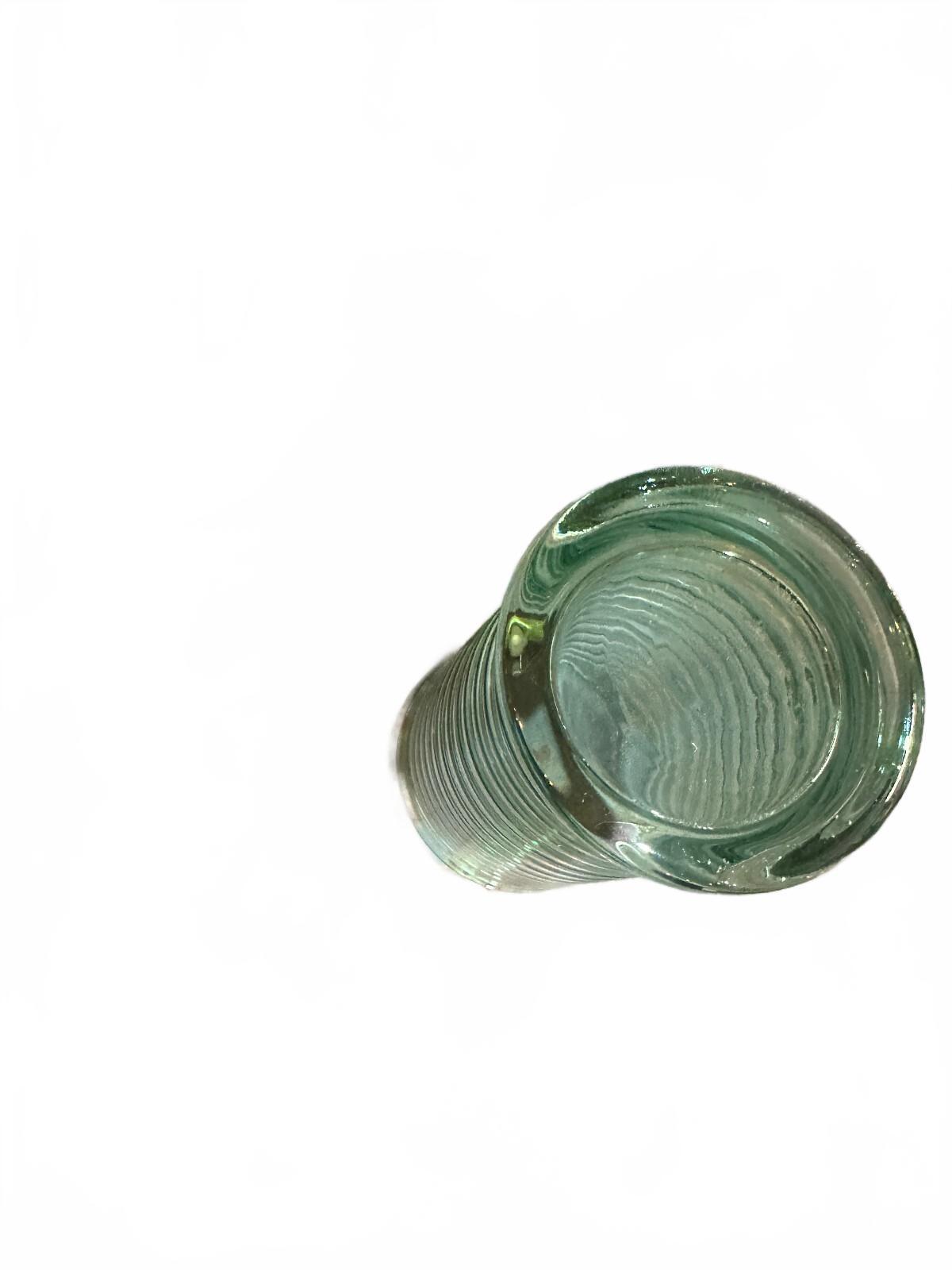 Vintage Anchor Hocking Green Ribbed Tumbler 6.5"
