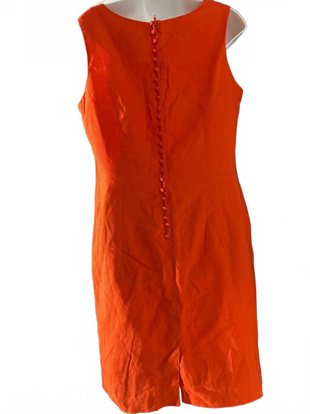 John Roberts Orange Linen Sheath Dress Size 12