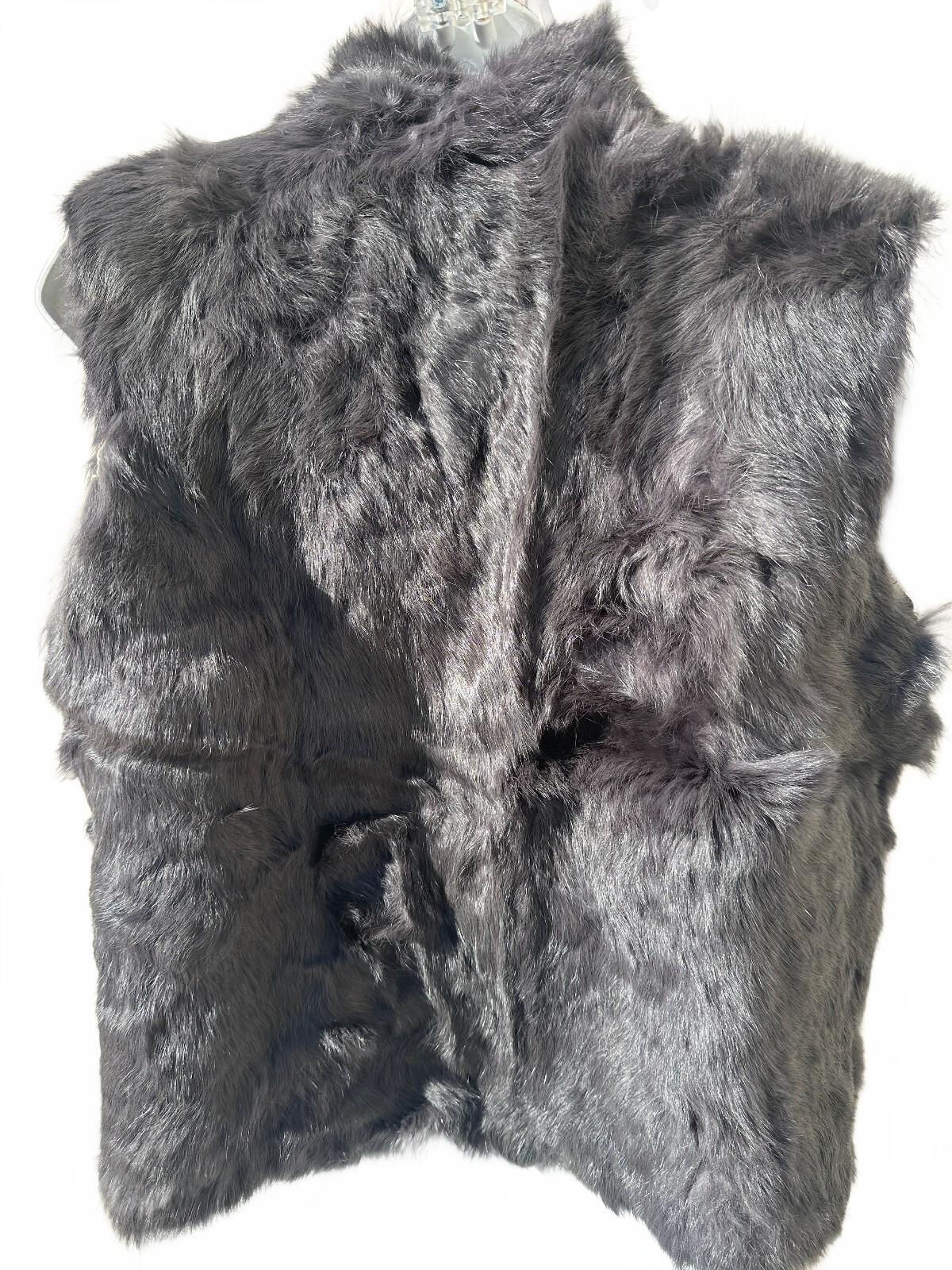 Gray Fur Vest Women's 21" Chest Needs Repair