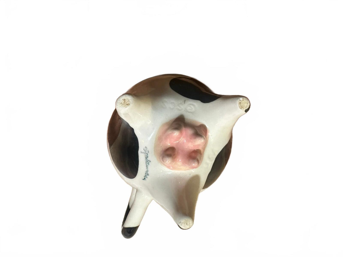 Vintage Cow Udder Mug Black White Ceramic 3 Legged