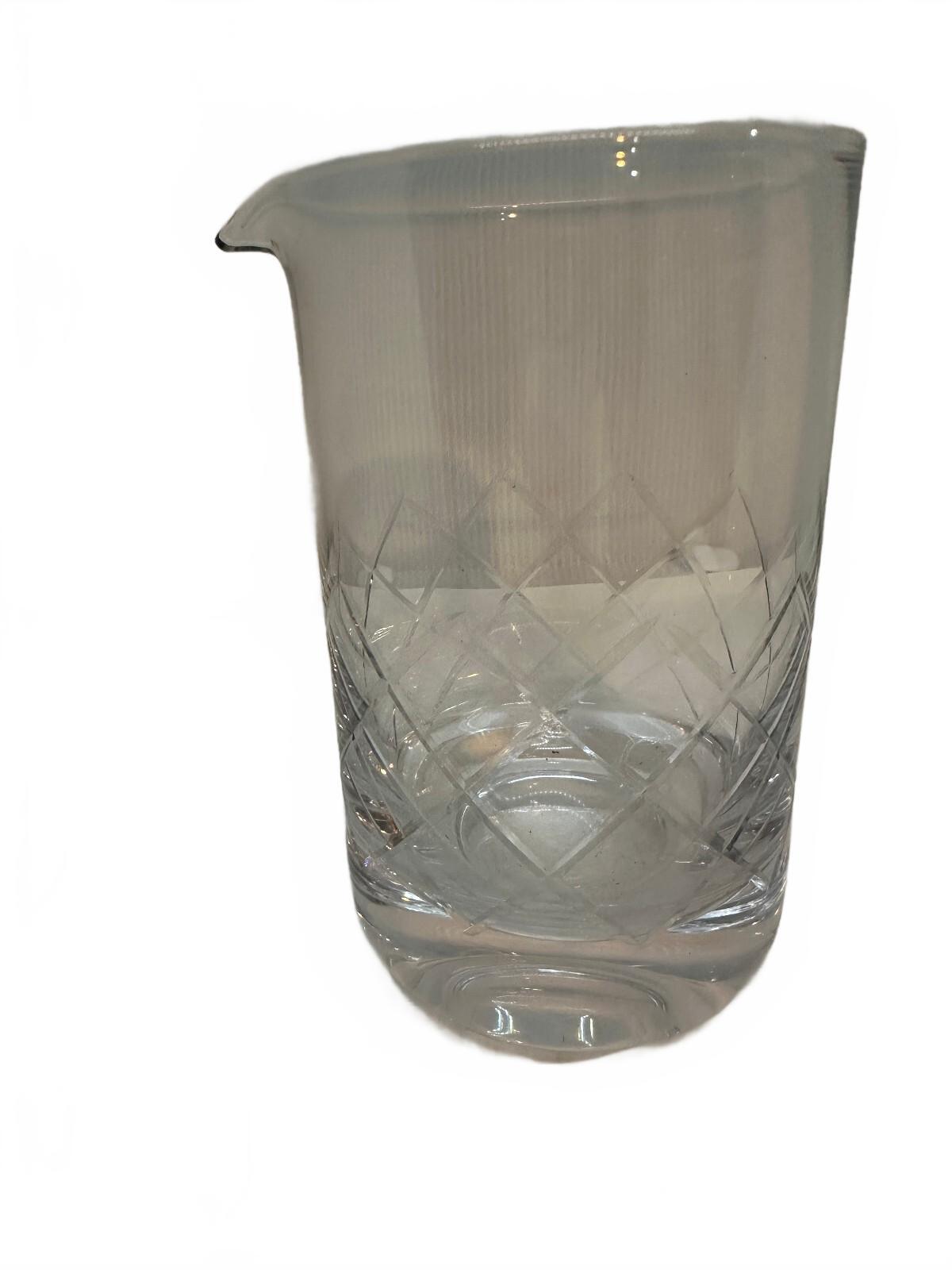 Vintage Cut Crystal Cocktail Mixing Pitcher 5.75"