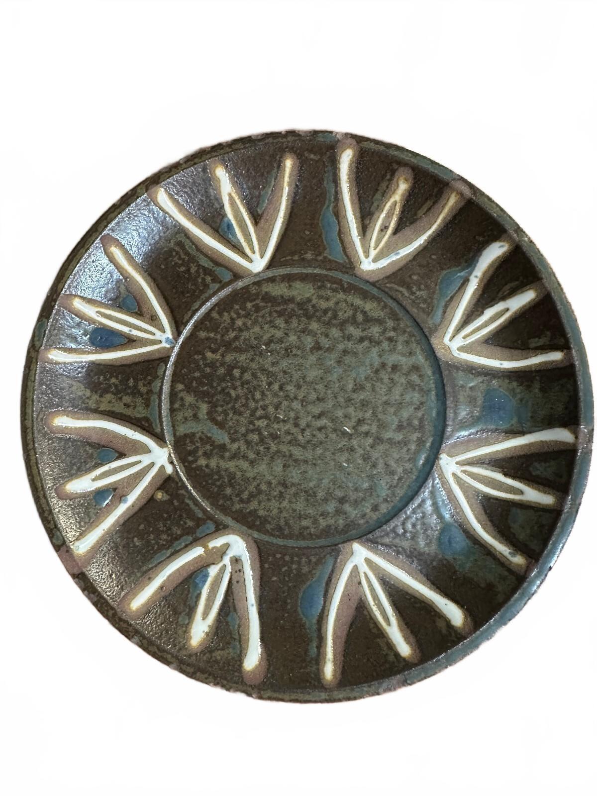 Vintage Studio Pottery Plates Set of 4 Handmade 7.5"