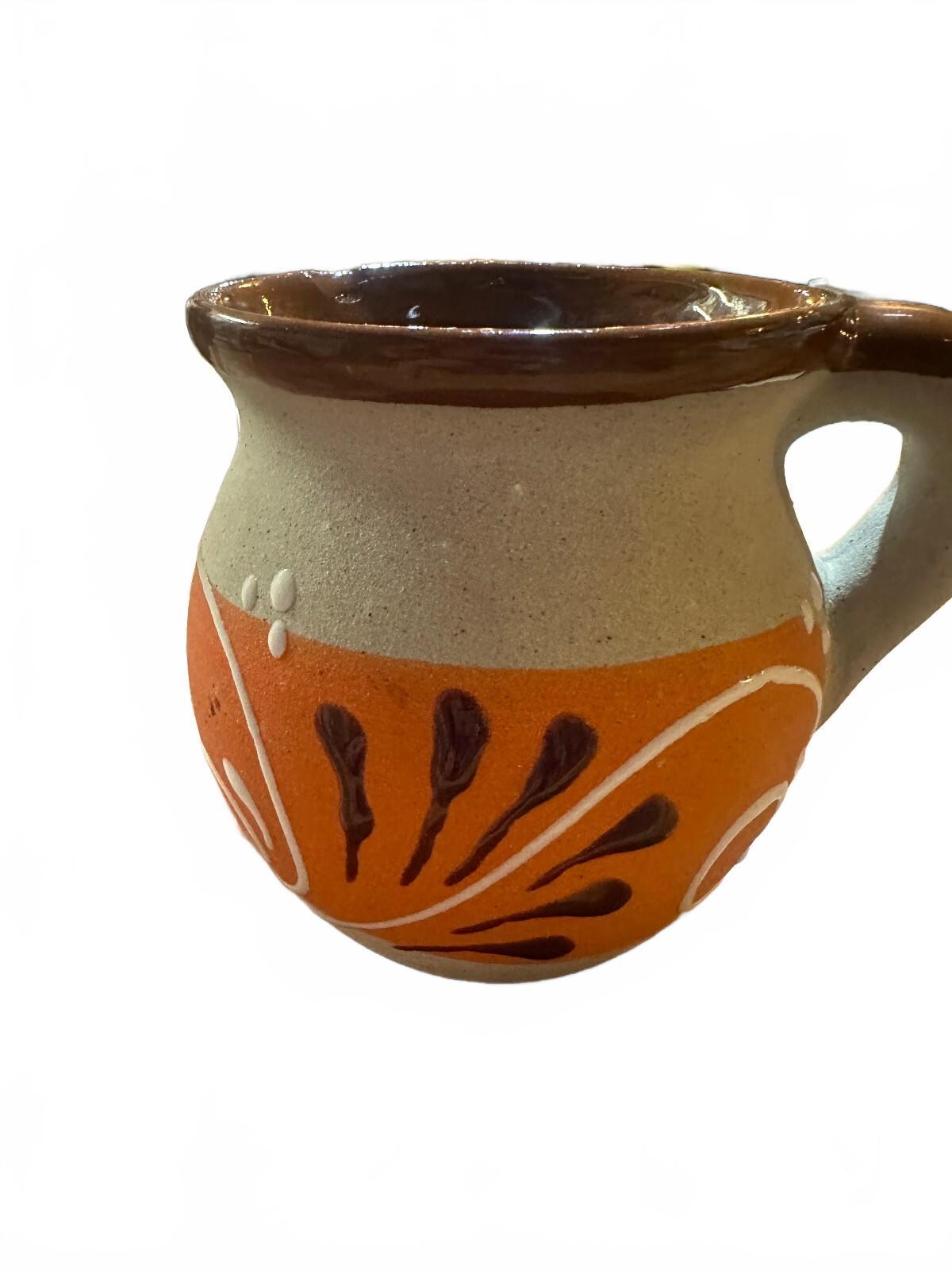 Mexican Hand Painted Pottery Mugs Set of 3