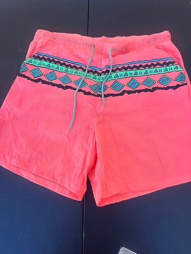 Castaways Neon Orange Swim Trunks Medium
