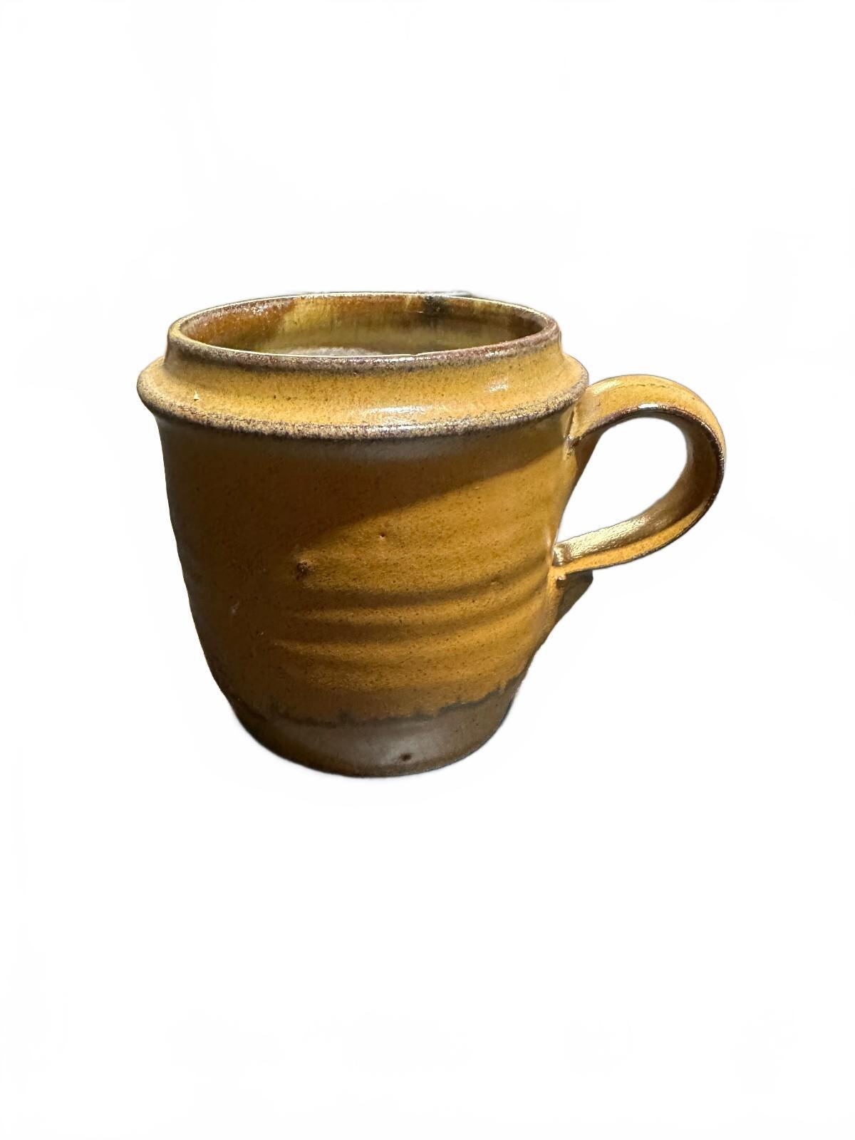 Vintage Mustard Yellow Studio Pottery Stoneware Mug