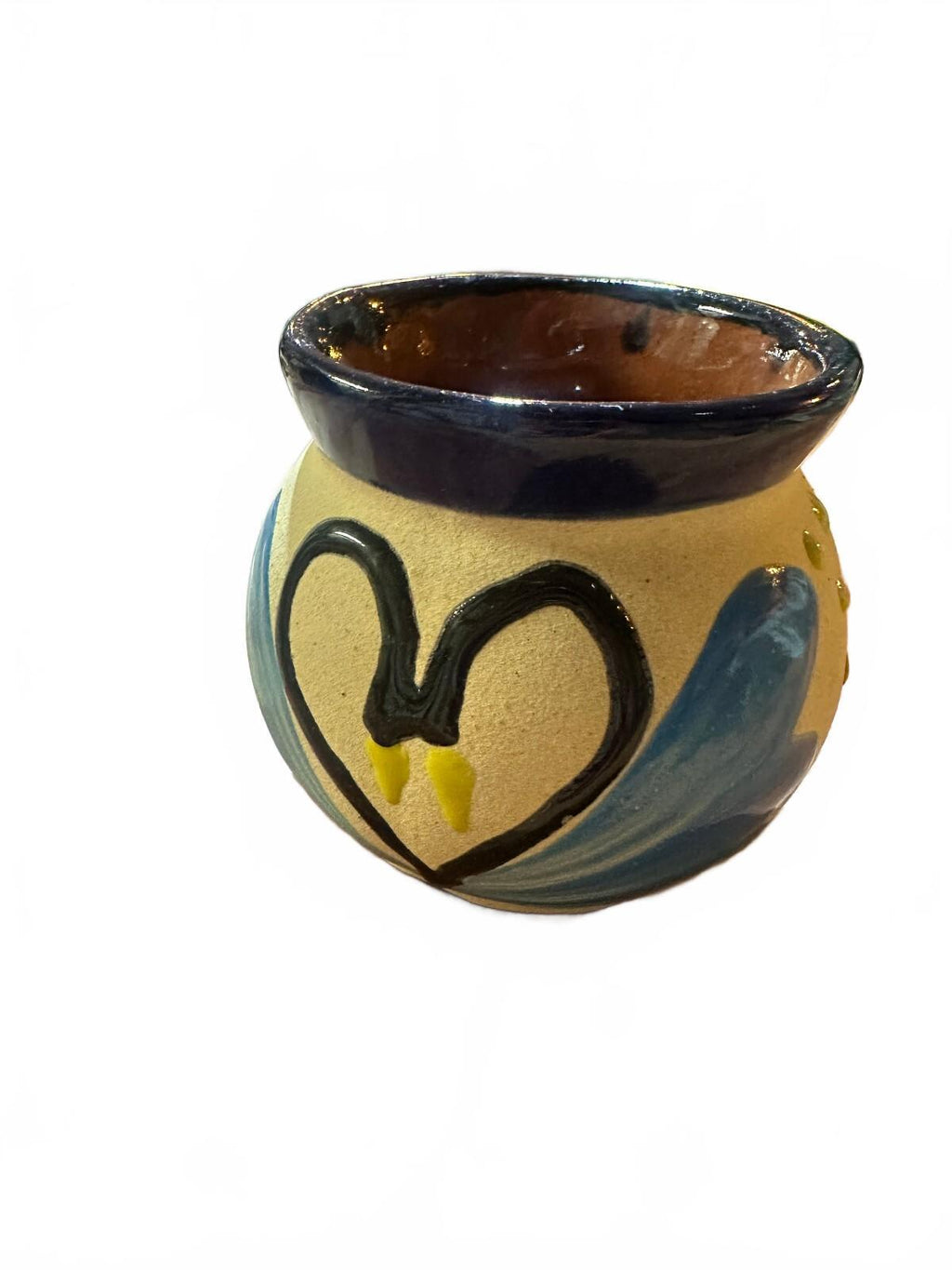 Mexican Hand Painted Pottery Mugs Set of 3