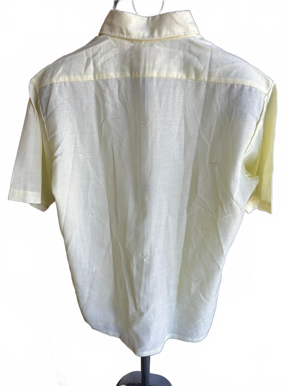 Vintage Double Red Horse Embroidered Camp Shirt L