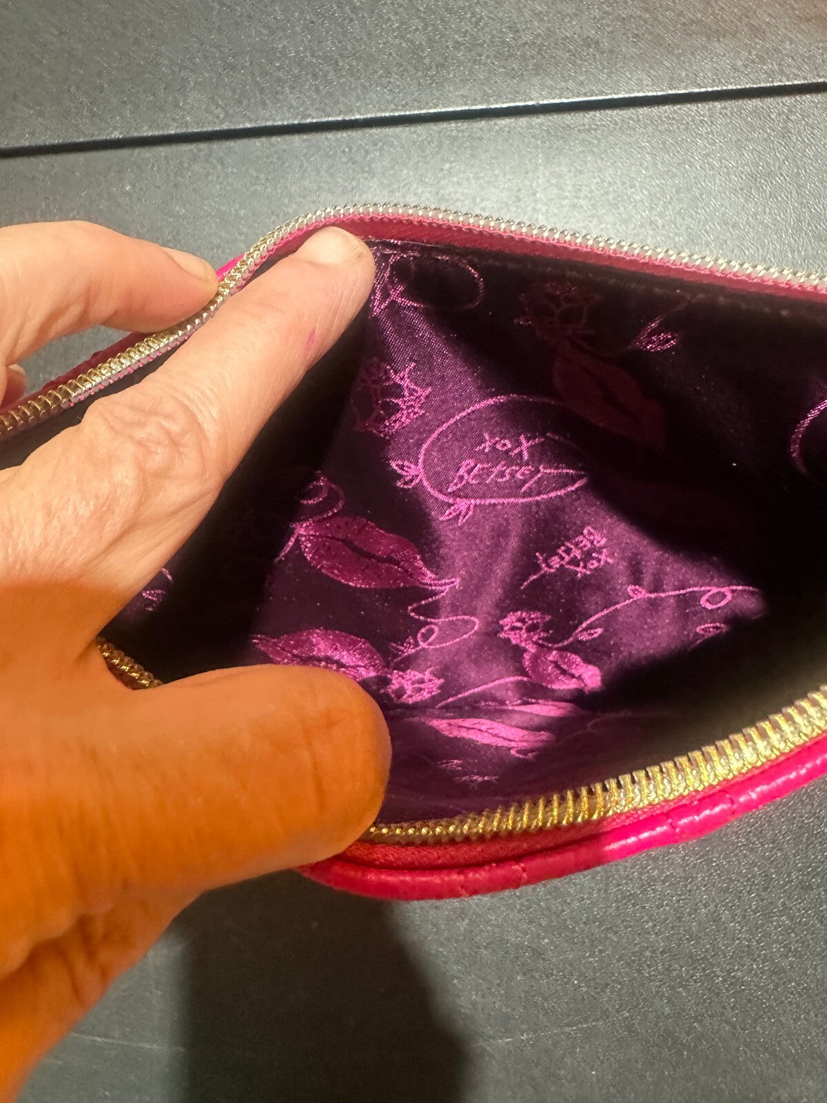 Betsey Johnson Pink Wristlet Pouch Hearts