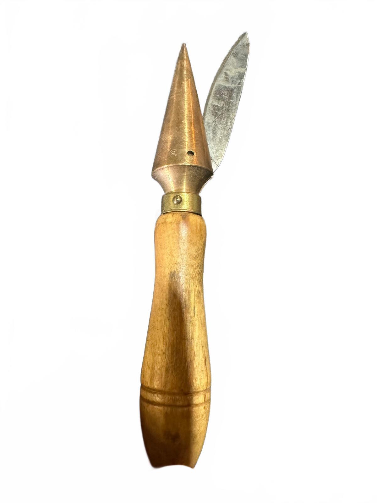 Vintage Marlinspike Rope Fid Knife Wood Handle
