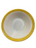 Vintage Yellow Rim Ceramic Serving Bowl 8.25"
