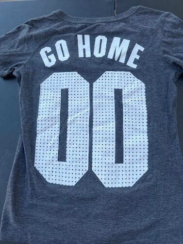 Kill Brand Go Home Graphic V-Neck Tee M
