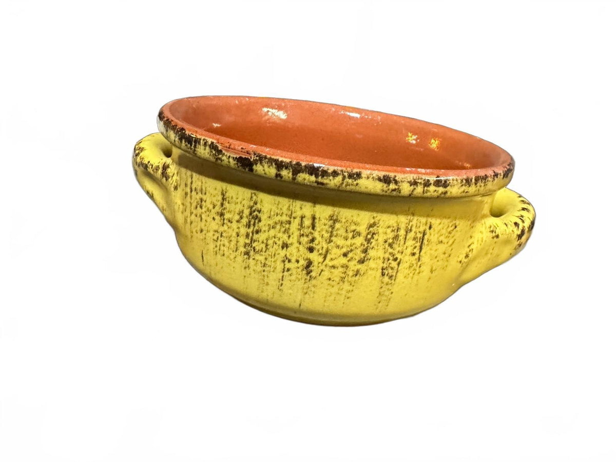 Vintage De Silva Italy Yellow Terracotta Soup Crock