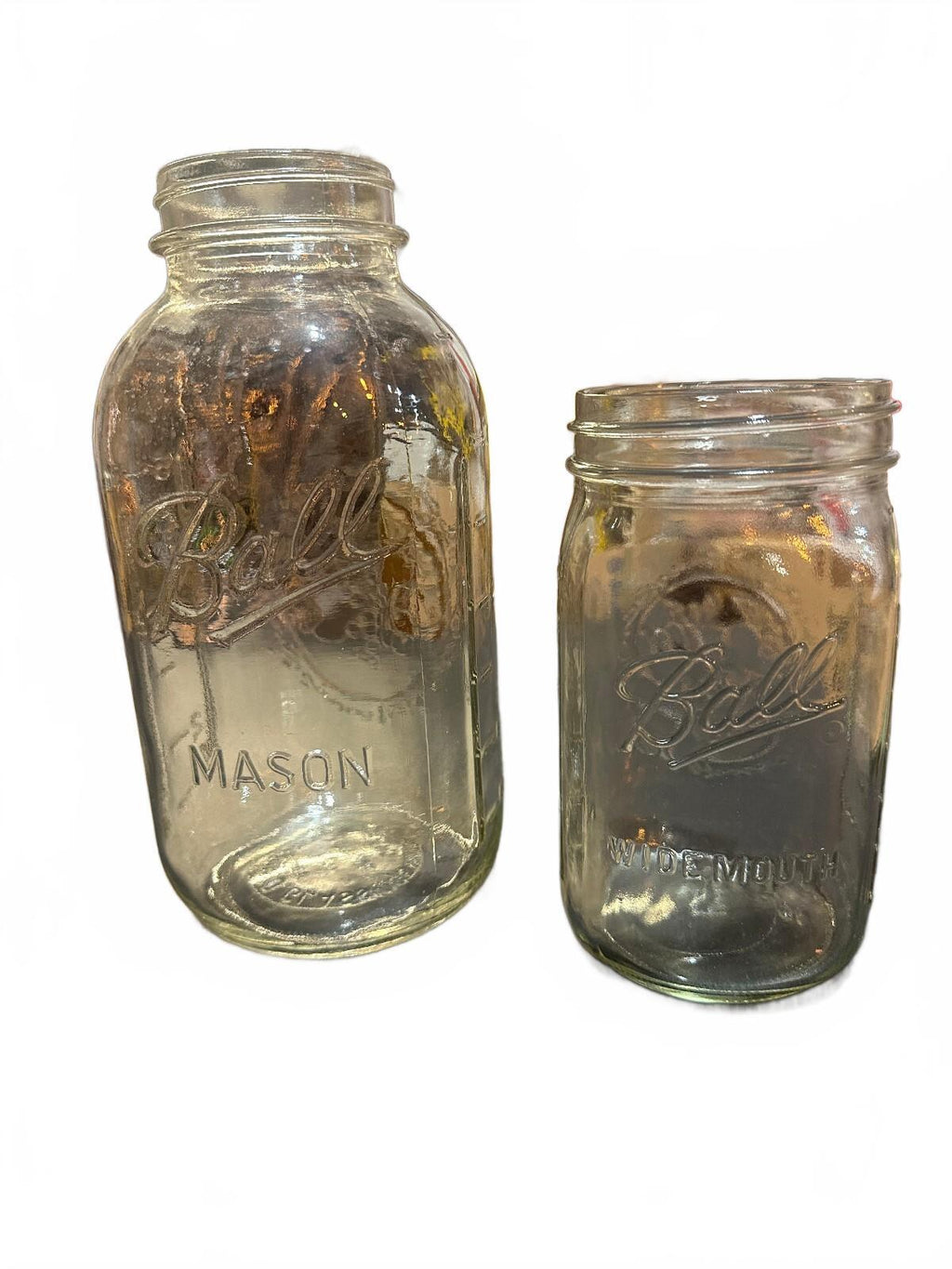 Vintage Ball Mason Fruit Medallion Jars 24oz 48oz Set