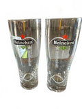2 Heineken 0.25L Red Star Pilsner Beer Glasses 6.5"