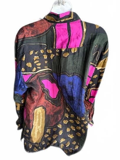 Robert Stock Silk Abstract Shirt Men's Medium