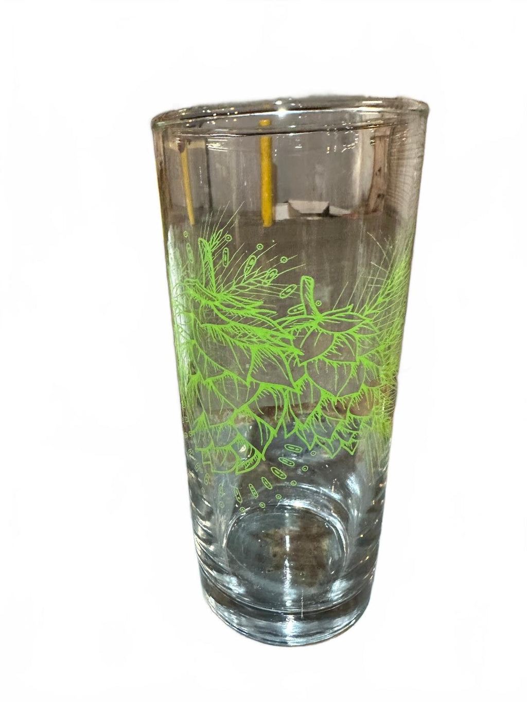 Vintage Green Hops Botanical Highball Tumbler Glass