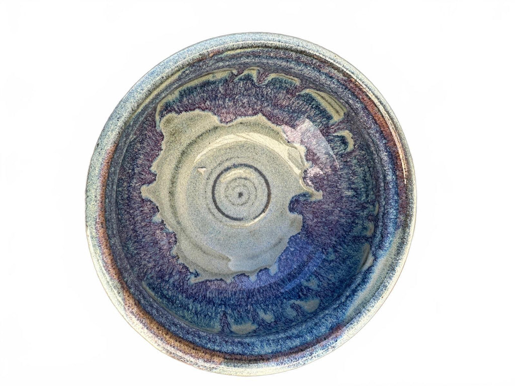 Signed Studio Pottery Blue Purple Glazed Bowl