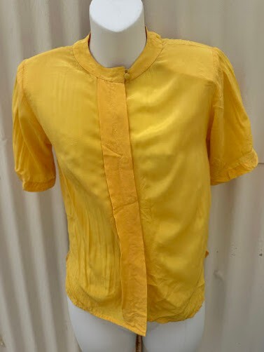 Nicole Blake Petites Yellow Silk Blouse 6P