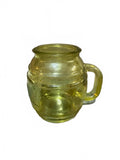 Vintage 1970s Avocado Green Barrel Glass Mug