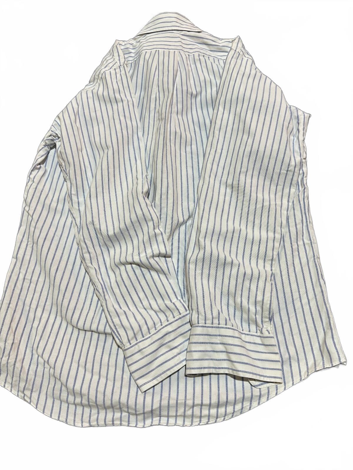 Vintage L.L.Bean USA Oxford Pinstripe Shirt 15.5 34