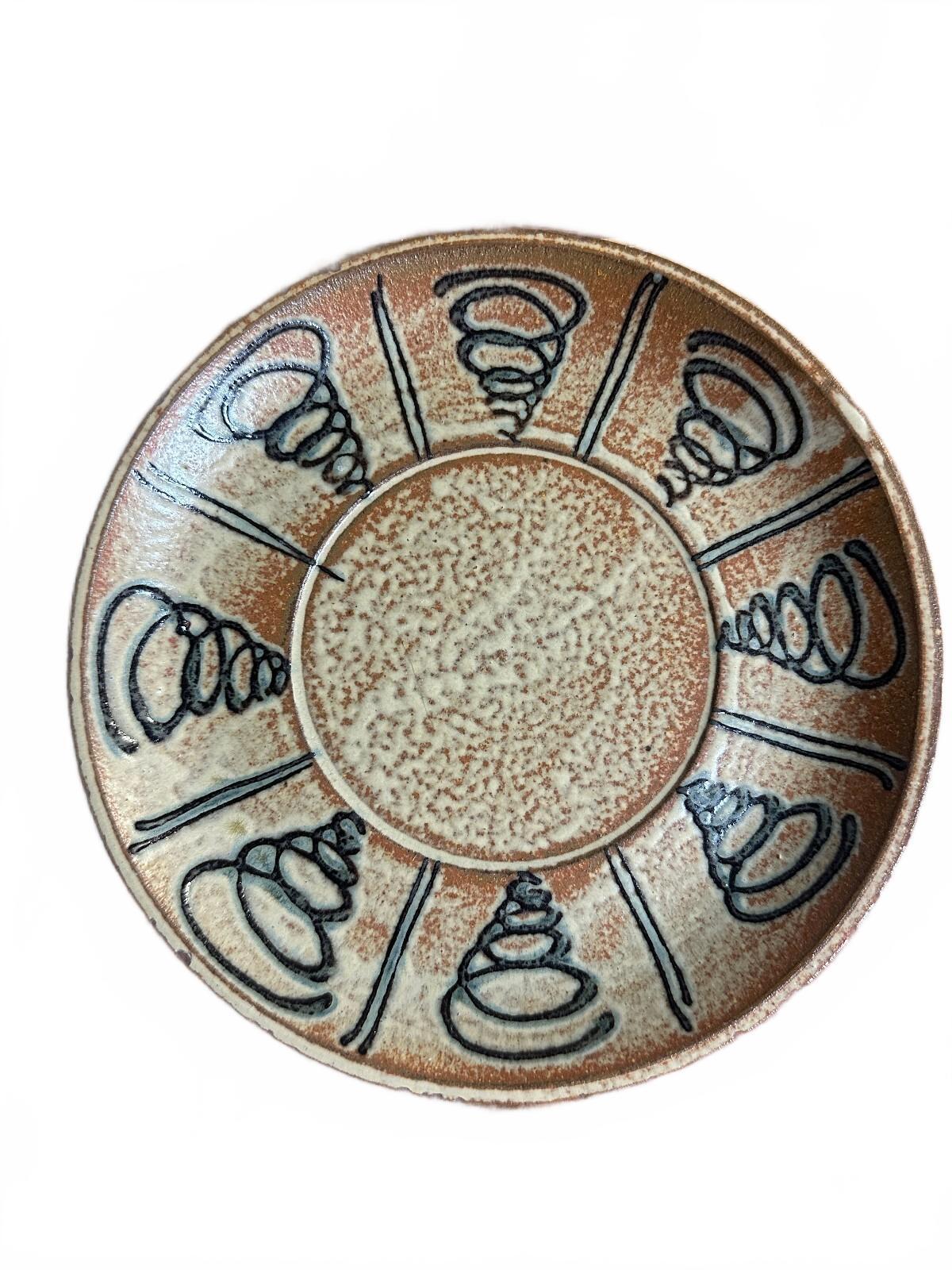Vintage Studio Pottery Plates Set of 4 Handmade 7.5"
