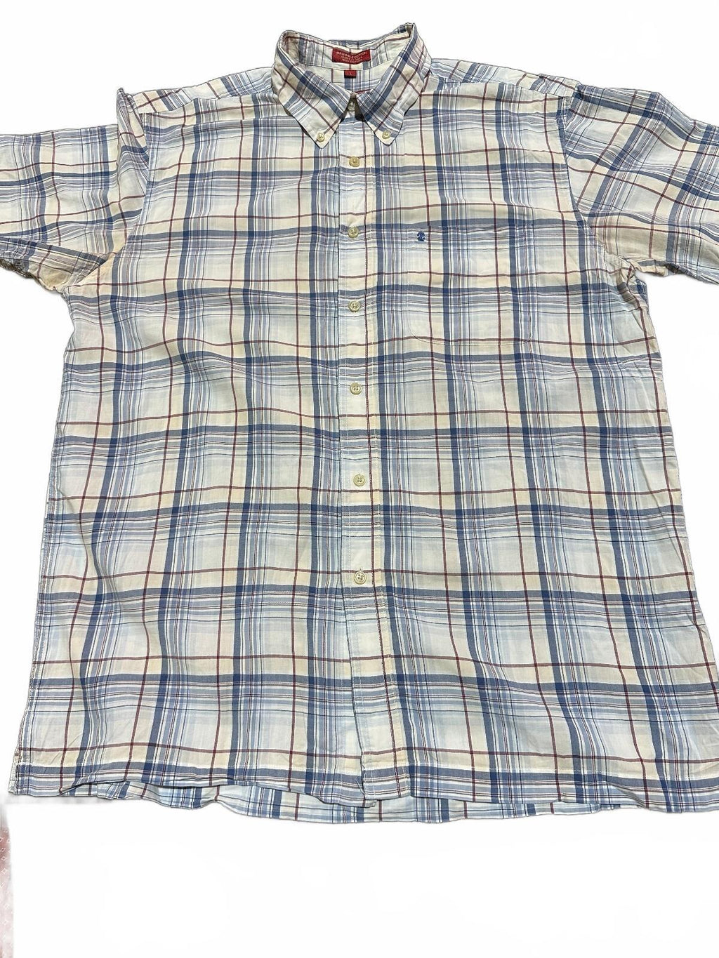 IZOD Luxury Sport Plaid Button Down Shirt Large