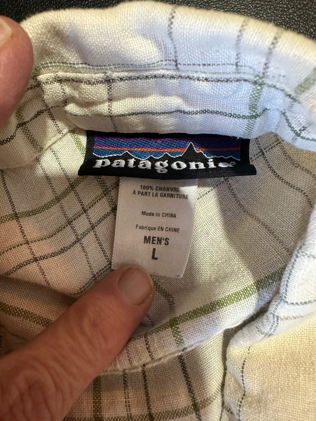 Patagonia Hemp Windowpane Shirt Men's L