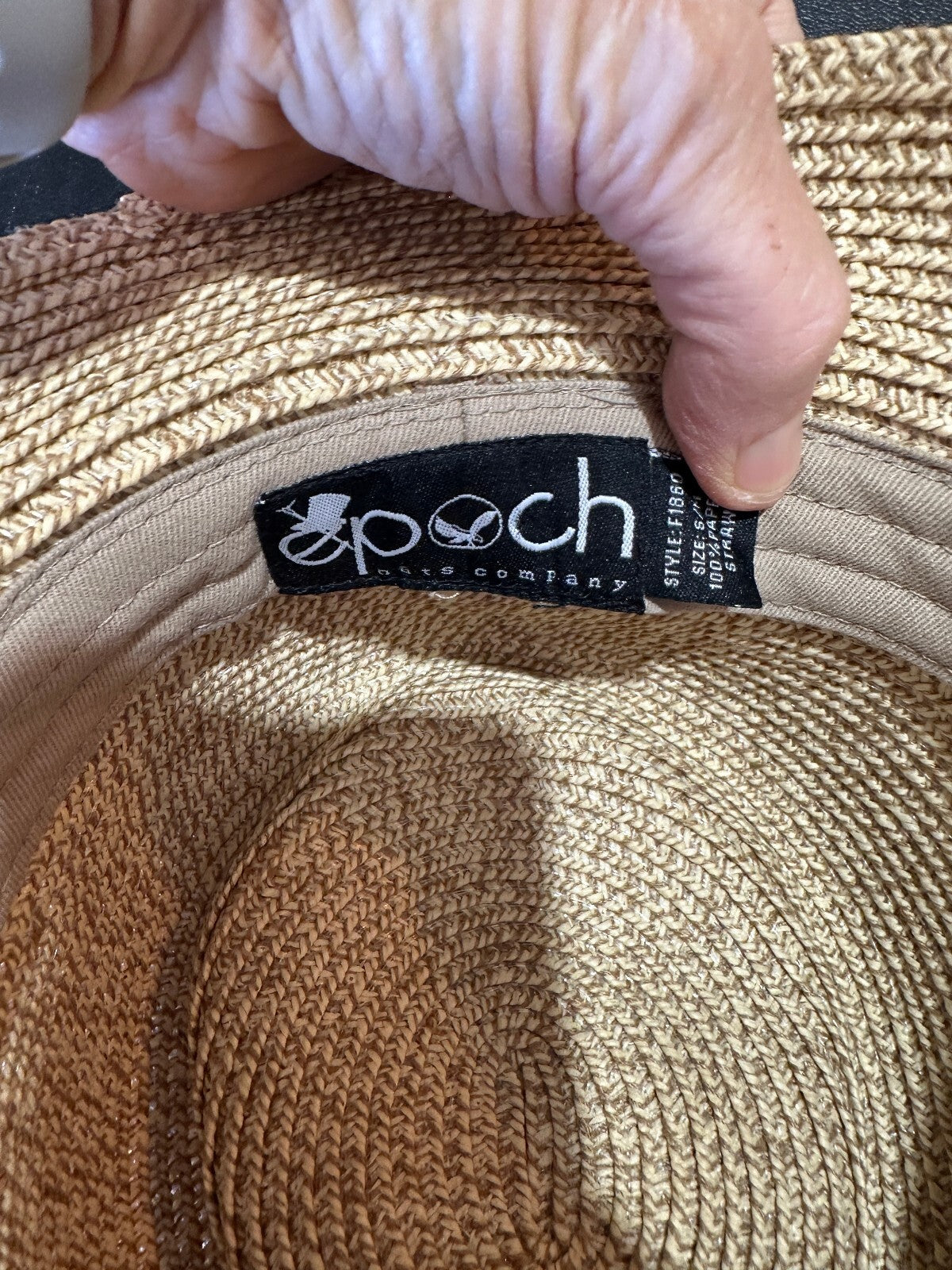 Epoch Tan Straw Fedora Hat Large