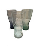 3 McDonald’s 1997 Embossed Glasses Purple Green Clear