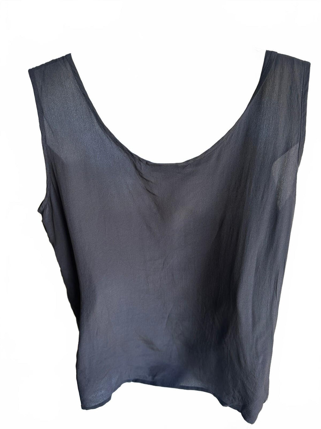 Alex & Amy Black 100% Silk Tank Top Large