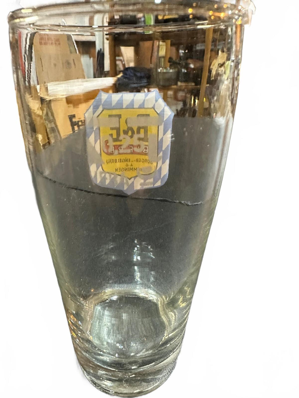 Vintage B&E Biere Memmingen German Beer Glass