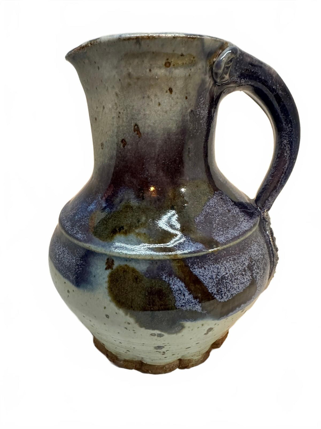 Vintage Blue Purple Glaze Studio Pottery Pitcher