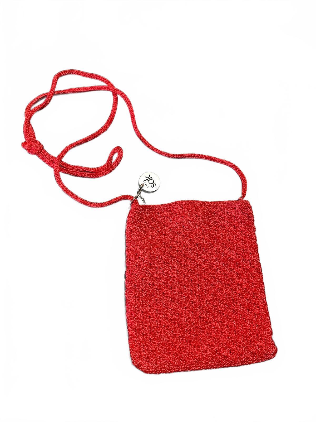The Sak Red Crochet Mini Crossbody Phone Bag