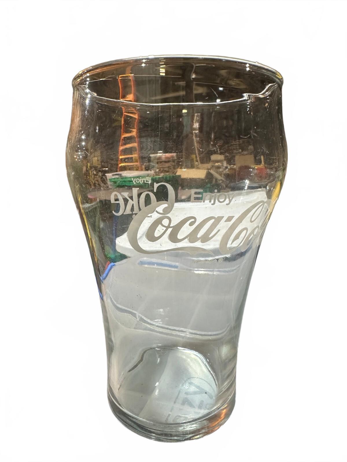 3 Coca-Cola Coke Glasses Vintage Green Clear Tumblers