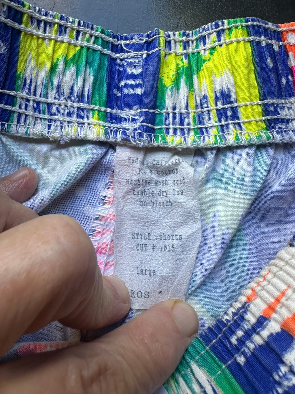 KOS USA Tribal Print Swim Trunks Large