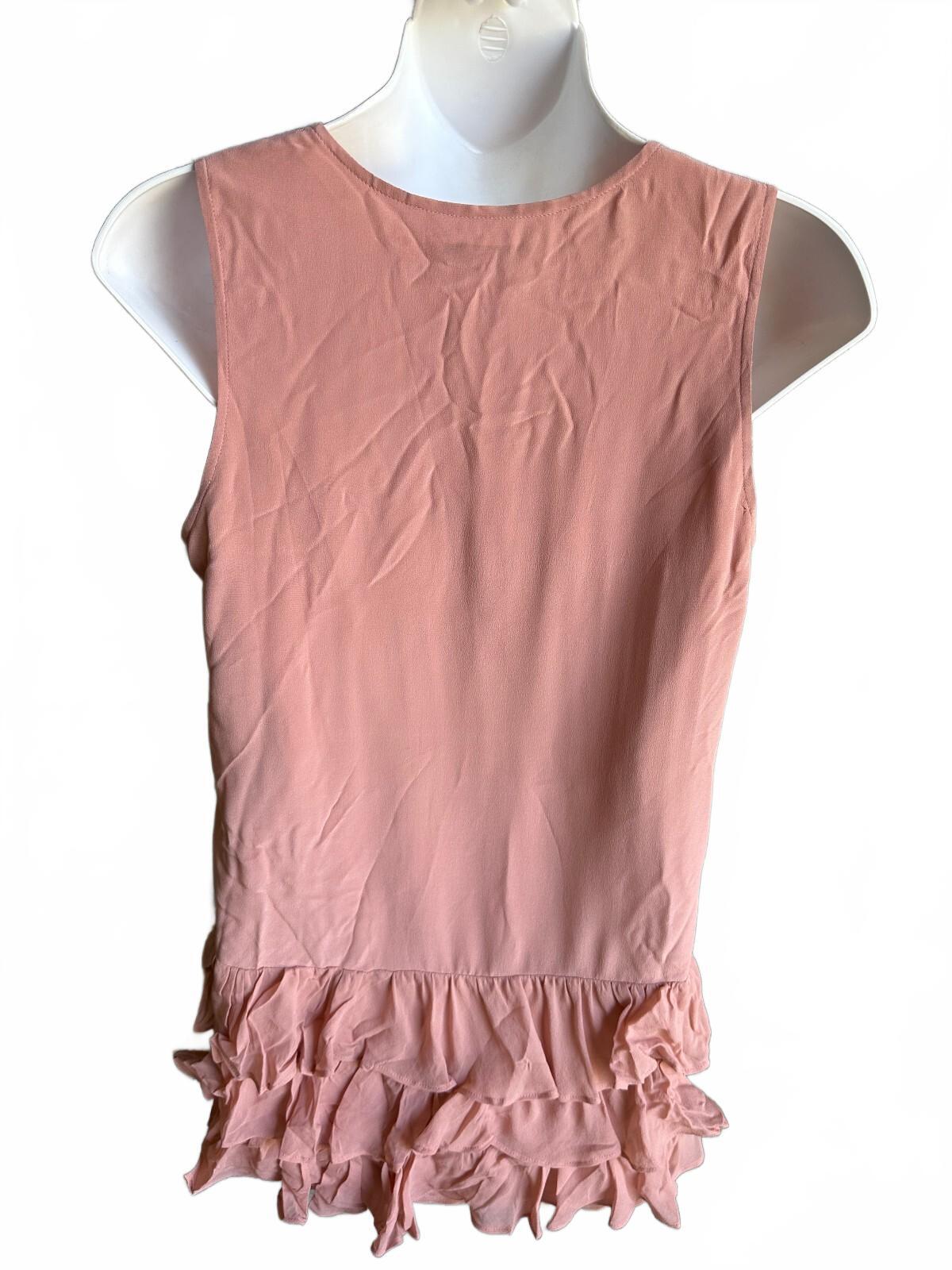 Banana Republic Pink Ruffle Sleeveless Blouse