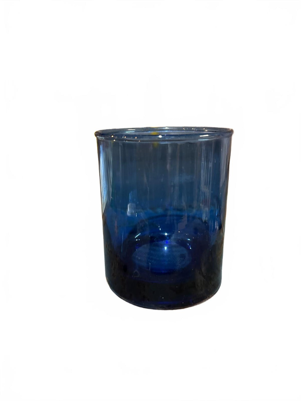Vintage Cobalt Blue Glass Tumbler Heavy Base 4"