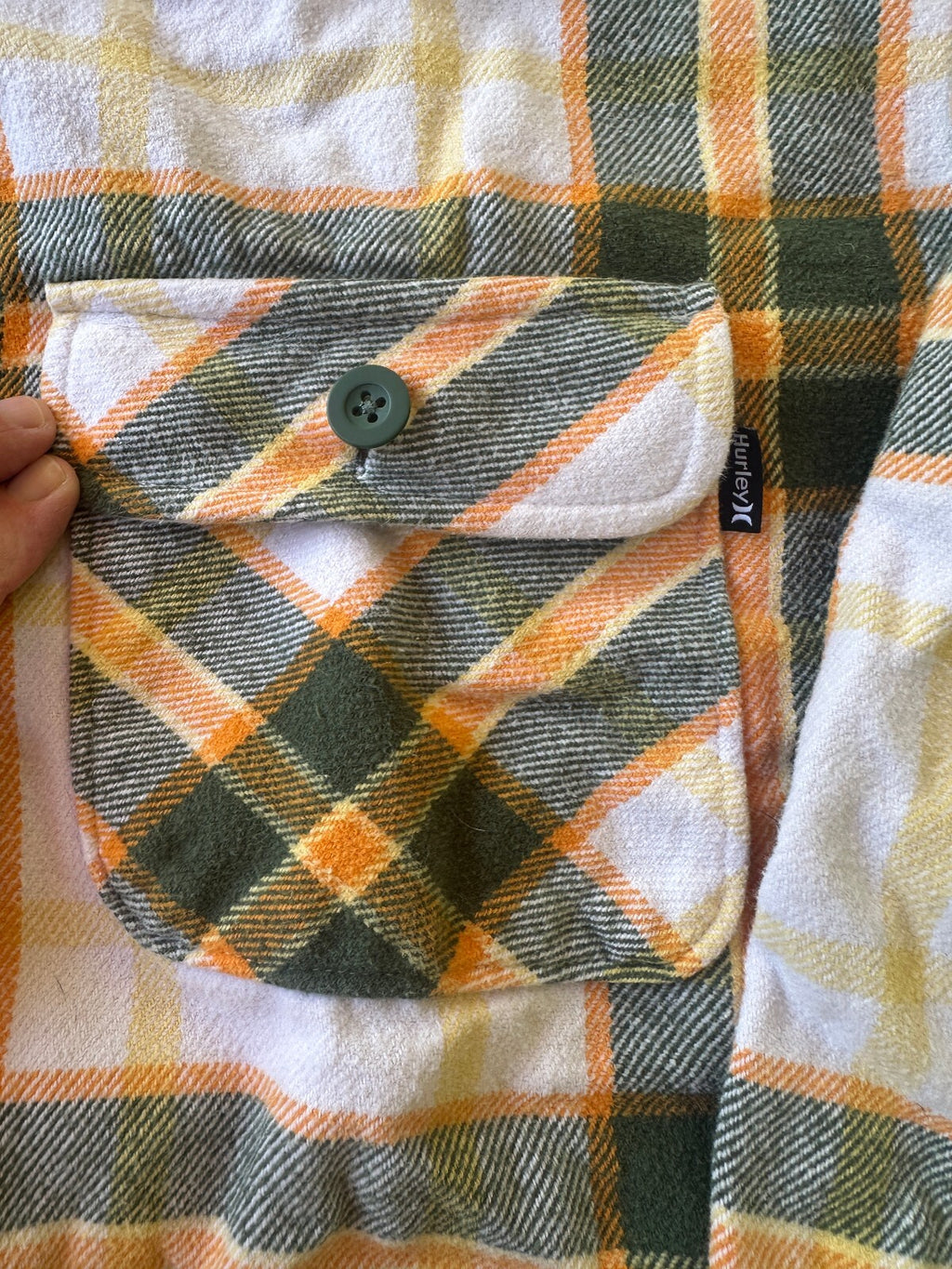 Hurley Santa Cruz Shoreline Flannel Shirt XL Green Plaid
