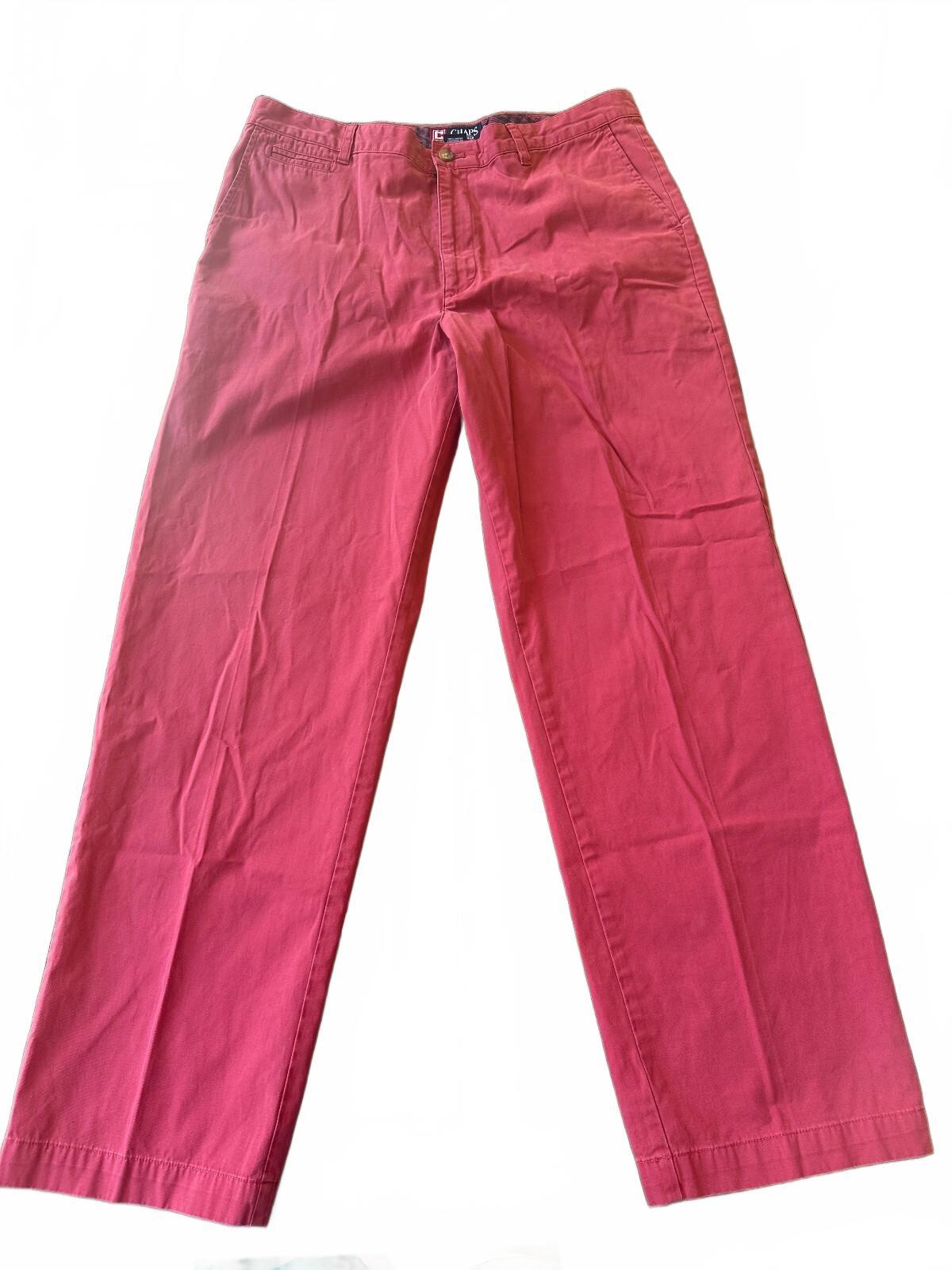 Chaps Men's Nantucket Red Chino Pants 36x32 Cotton