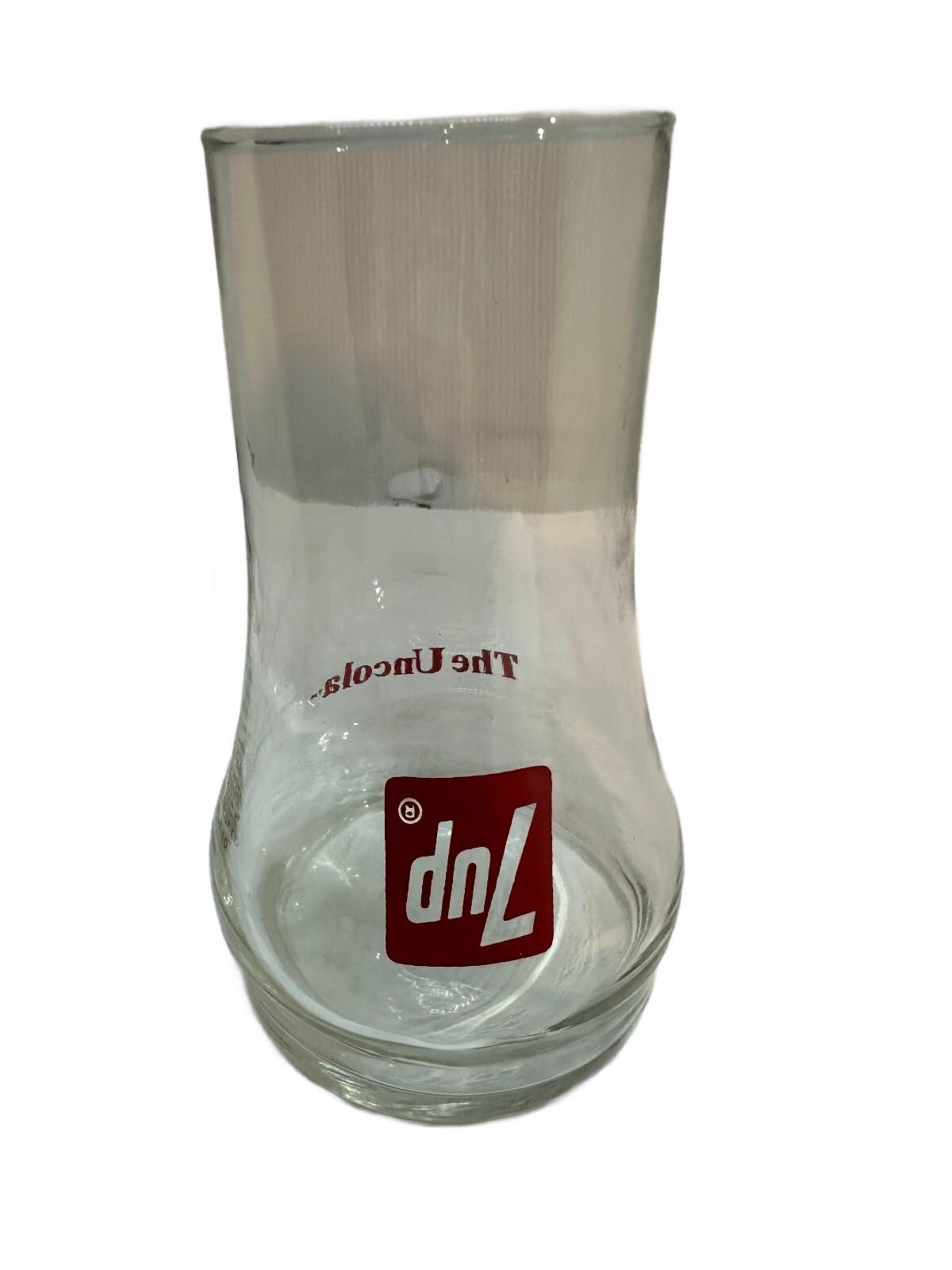 Vintage 1970s 7-Up The Uncola Upside Down Glass