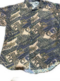 Next Original 100% Silk Abstract Shirt Small 90s