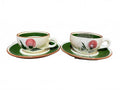2 Stangl Thistle Cups & Saucers Hand Painted MCM