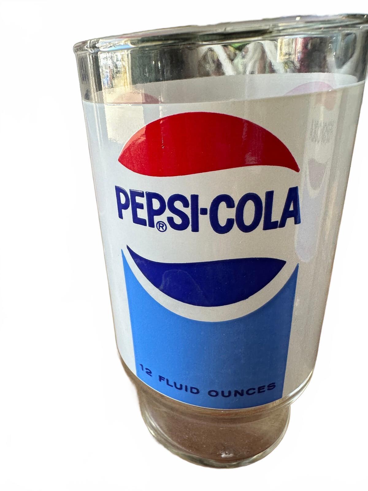 4 Vintage 1970s Pepsi-Cola Red White Blue Glasses