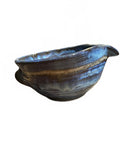Hand Thrown Blue Studio Pottery Batter Bowl Spout 9"