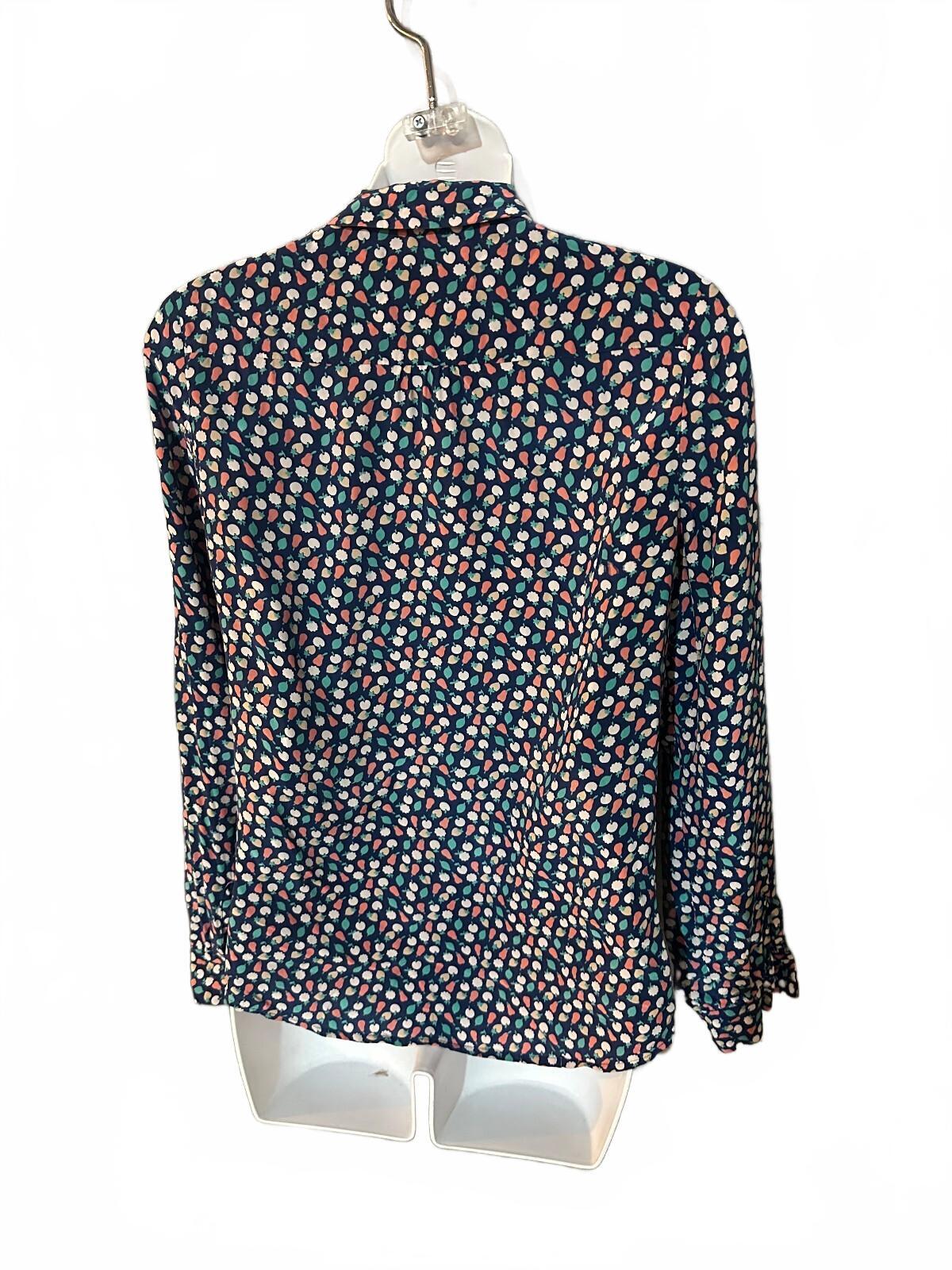 Aubin & Wills Silk Fruit Print Blouse Size 10
