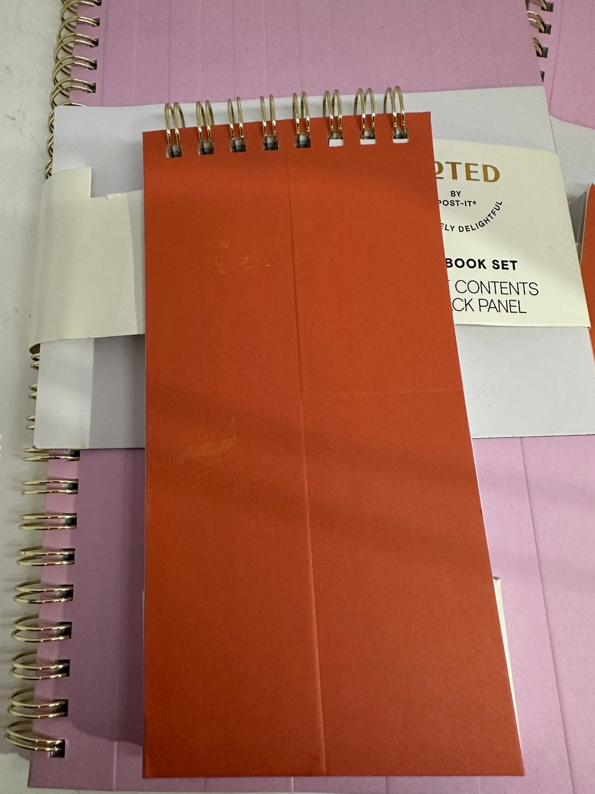 2 Noted by Post-it Spiral Notebook Sets Pink Orange