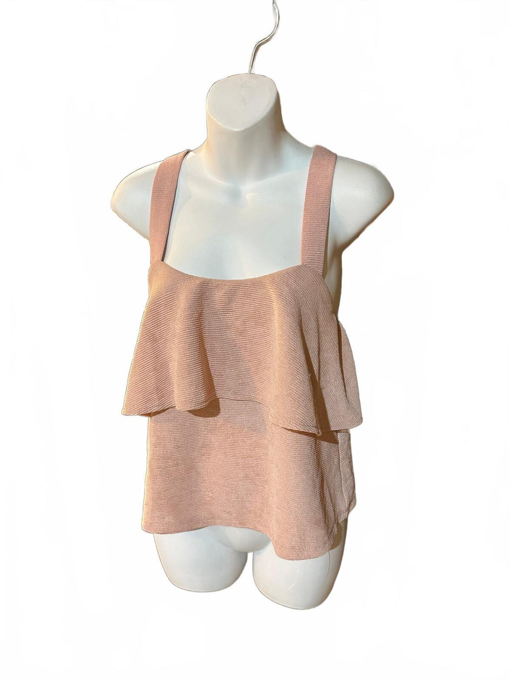 Madewell Texture & Thread Pink Tiered Tank Top S