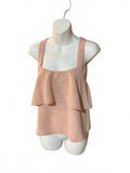 Madewell Texture & Thread Pink Tiered Tank Top S